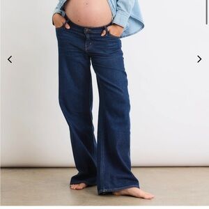 Hatch Relazed Wide Leg Maternity Jeans - 25